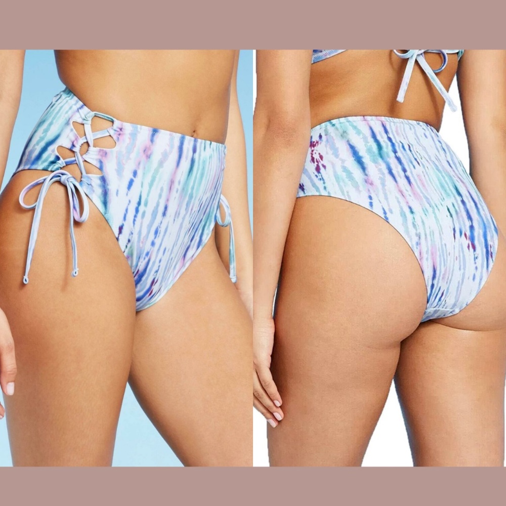 NEW Shade & Shore [ Small‎ ] Lace-Up High Waist Extra Cheeky Bikini Bottom